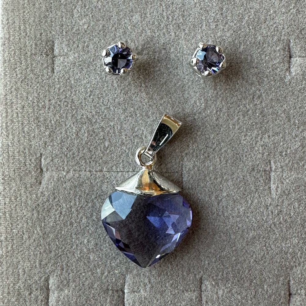 Silver and Purple Jewelry Set